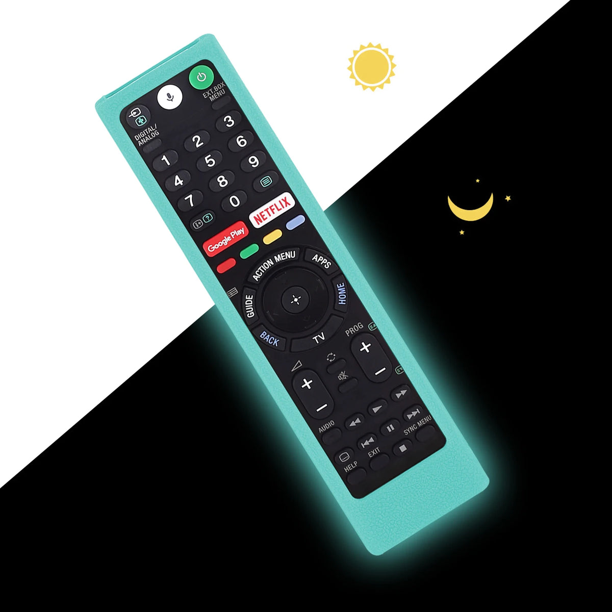 Silicone TV Remote Covers for Sony - Shockproof &amp; Luminous Light Blue / CHINA