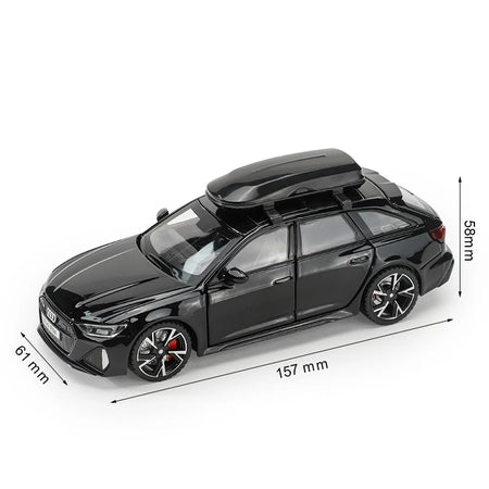 1:32 Audi RS6 Diecast Model Car with Sound, Light &amp; Opening Doors black no box