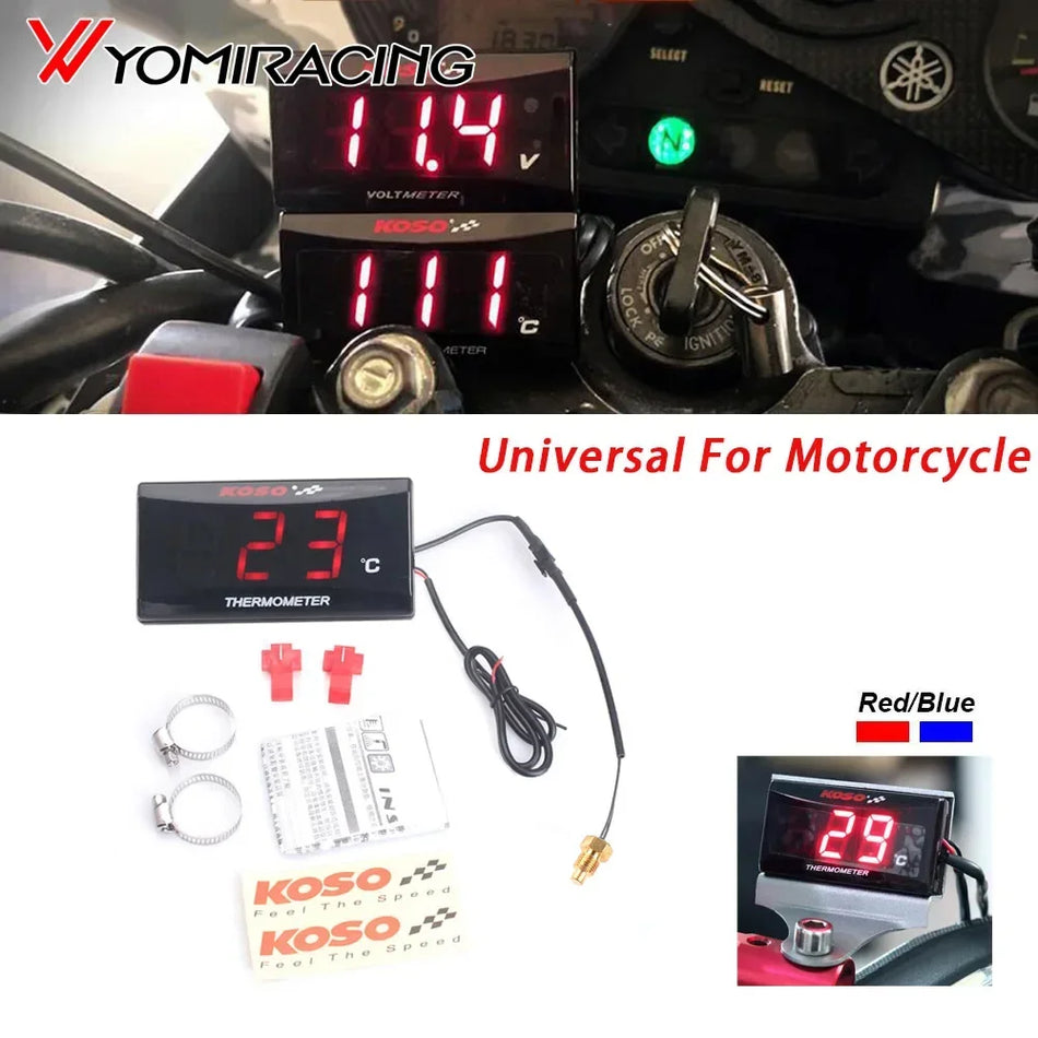 Motocyklový teplomer 12V 0-120°C s čidlami, dodatočný monitor teploty