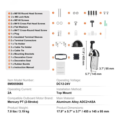 Throttle Control 8M0059686 &ndash; Top Mounted Remote Box Mercury / GERMANY