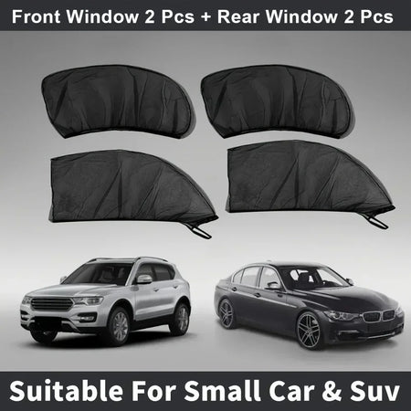 Car Window Net 4pcs &ndash; Insect-Proof Sunshade &amp; Ventilation Screen