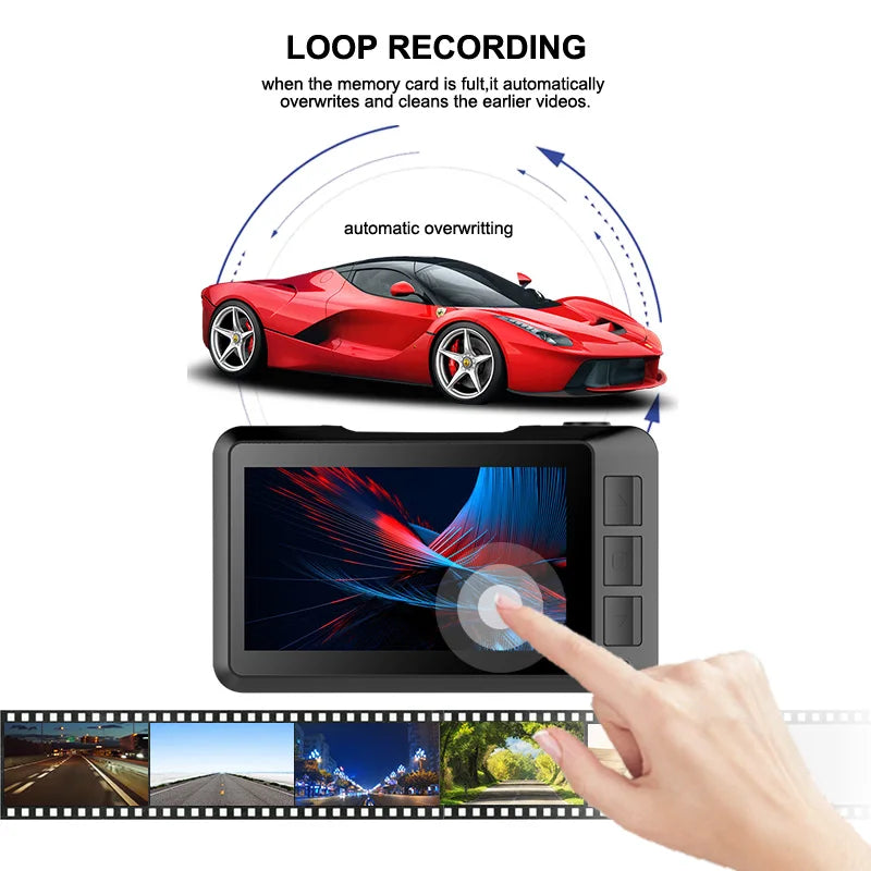 ACCEO 4K Dash Cam WIFI Car DVR - Dual Lens 24H Monitor