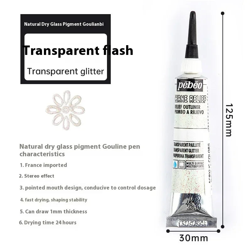 Pebeo Acrylic Paint 20ml Tube &ndash; Waterproof Multi Surface 20ml Glitter