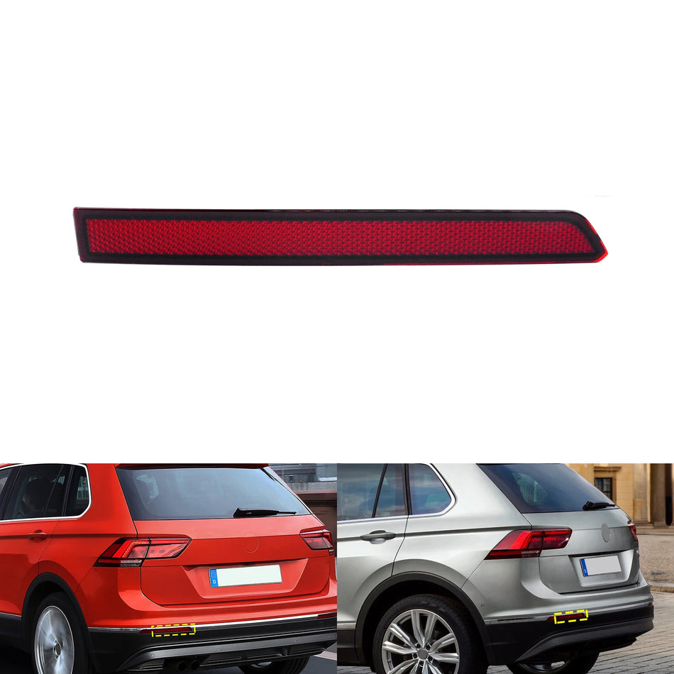 VW Tiguan Linke Heckstoßstangenreflektor Abdeckung, Rot, Kratzfest