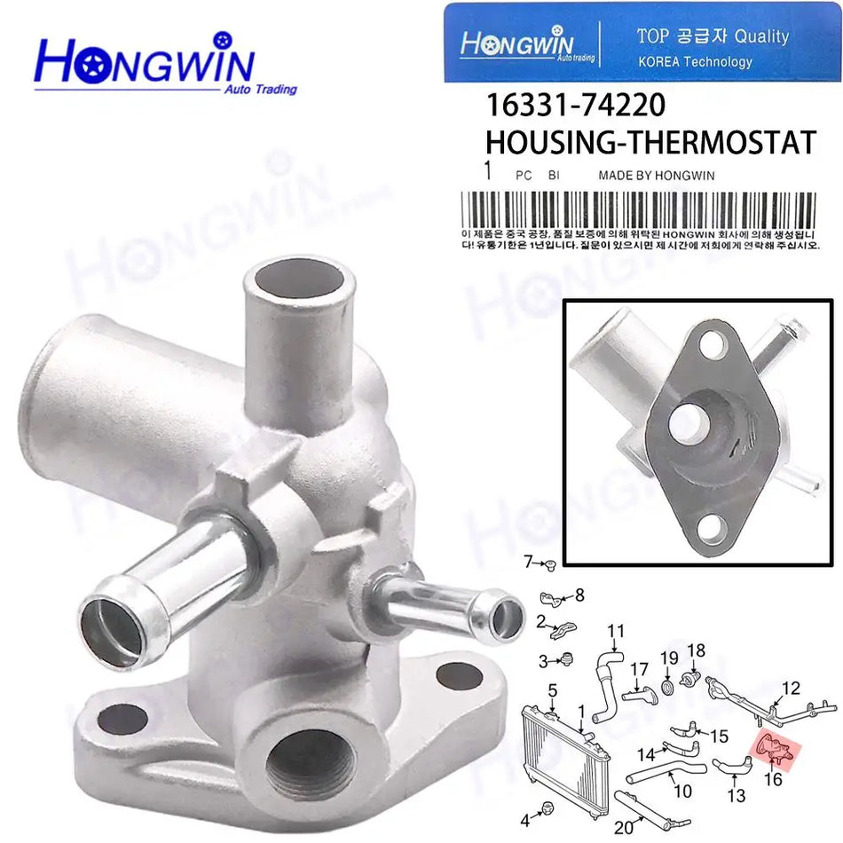 Coolant Thermostat Housing For Toyota Camry RAV4 Celica Solara 16331-74260