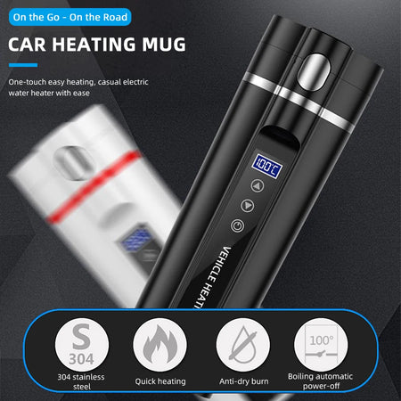 ACCEO 12V/24V Car Heating Cup 450ML &ndash; Digital Display