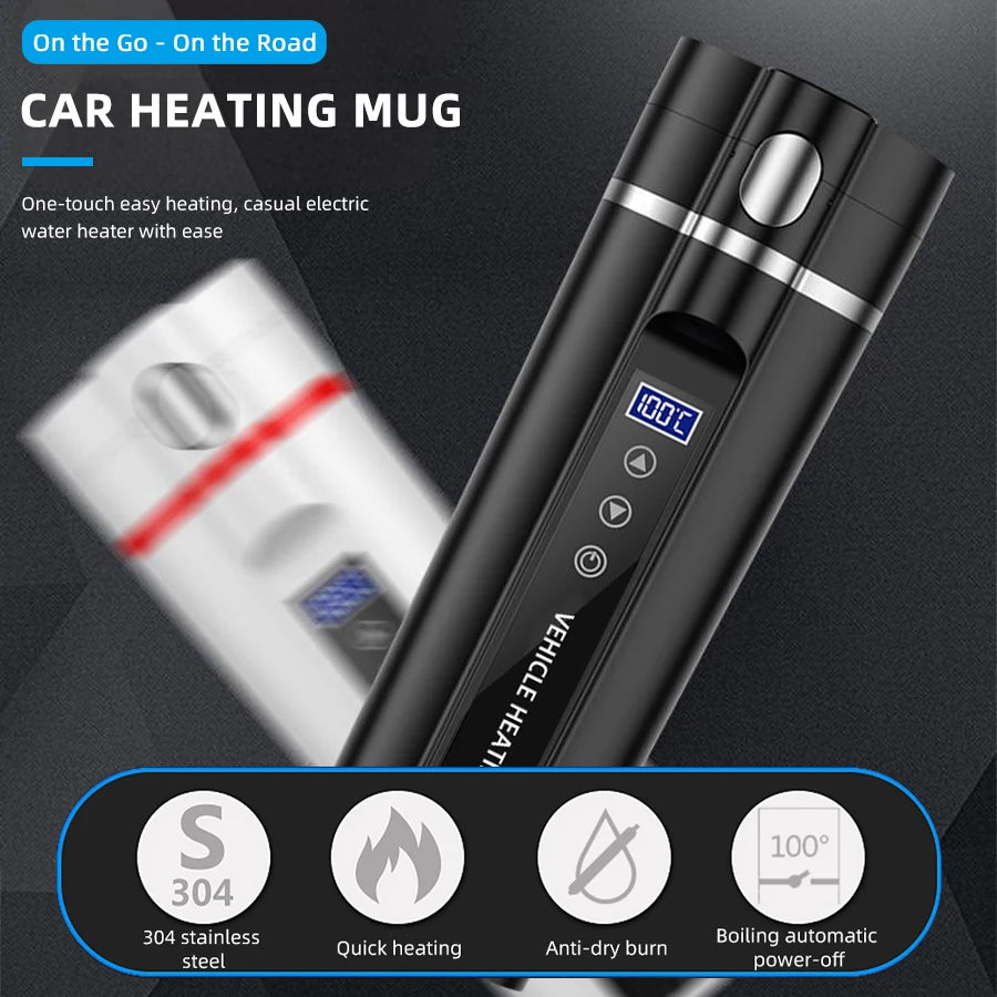ACCEO 12V/24V Car Heating Cup 450ML &ndash; Digital Display