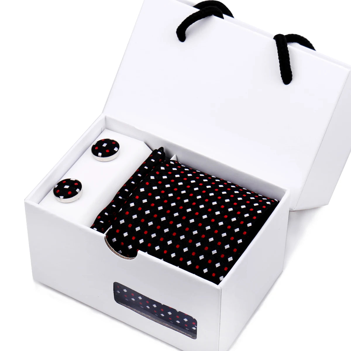 Luxury Men's Paisley Tie Set with Pocket Square &amp; Cufflinks in Gift Box W07