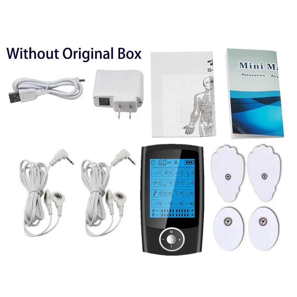 16 Mode Tens Machine Ems &ndash; Pain Relief Muscle Relaxation BK US