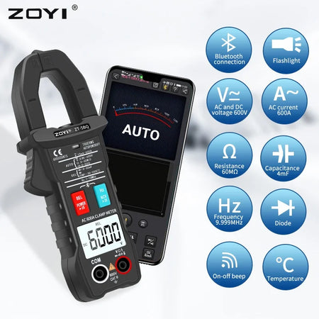 ZOYI ZT-5BQ Bluetooth Clamp Meter &ndash; Auto Range Display