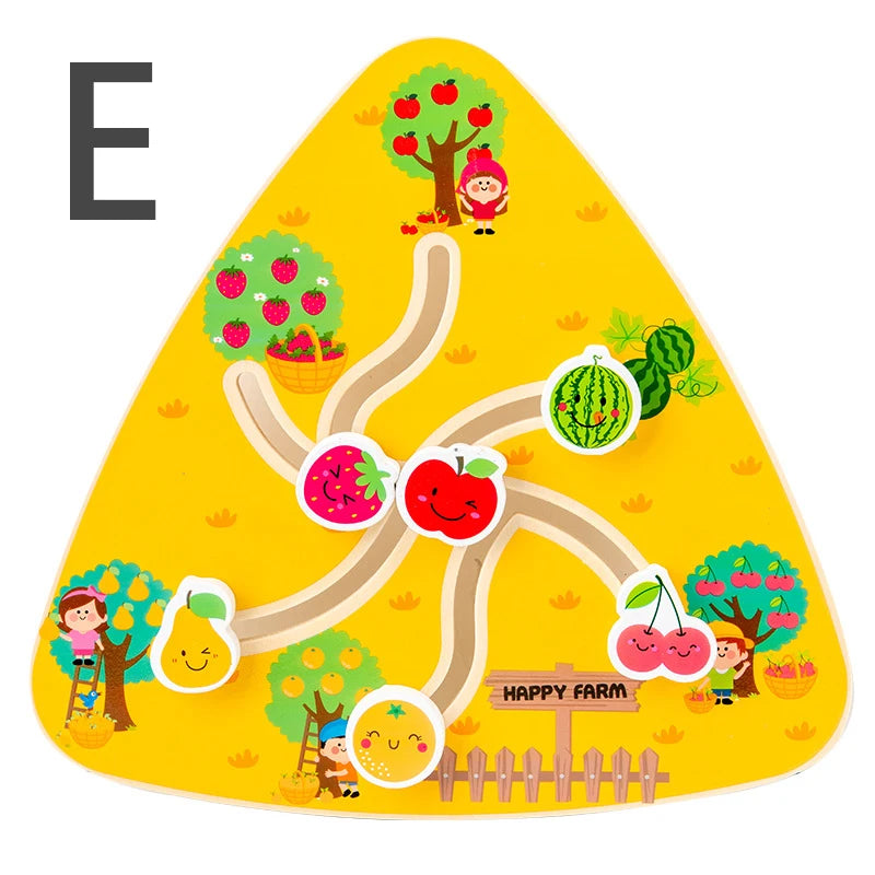 Brozebra Montessori Maze Boards &ndash; Educational Wooden Puzzle E