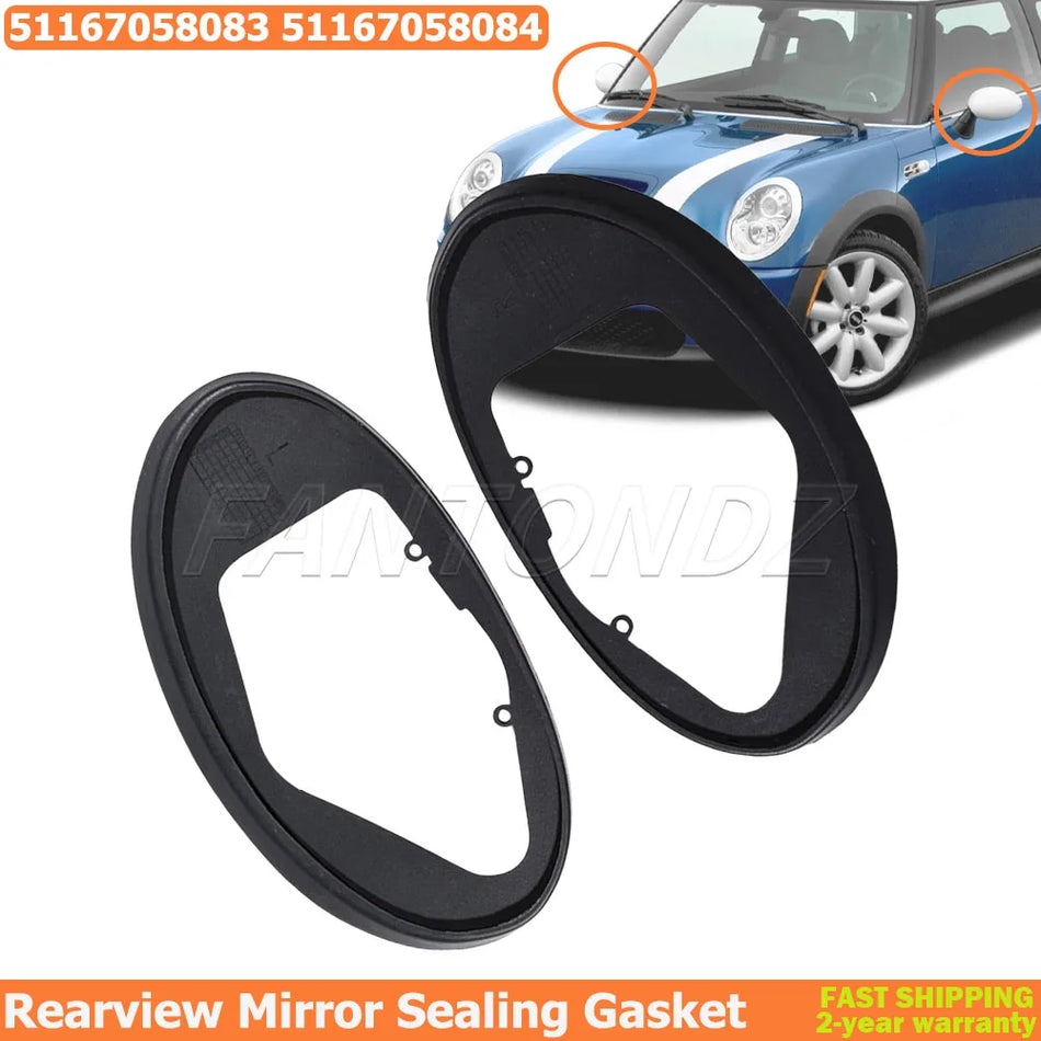 Par de juntas de goma para espejo lateral para MINI Cooper R50 R52 R53