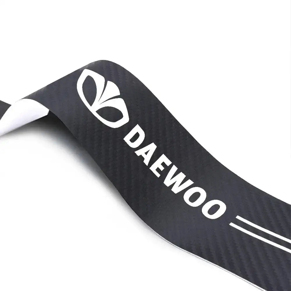 4PCS Carbon Fiber PU Leather Door Sill Protectors Daewoo