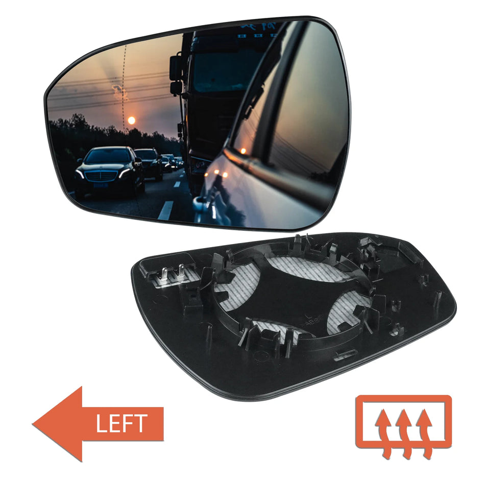 Door Mirror Glass for Ford Mondeo MK5 2014-2022 Heated Convex Left Side ABS Plastic