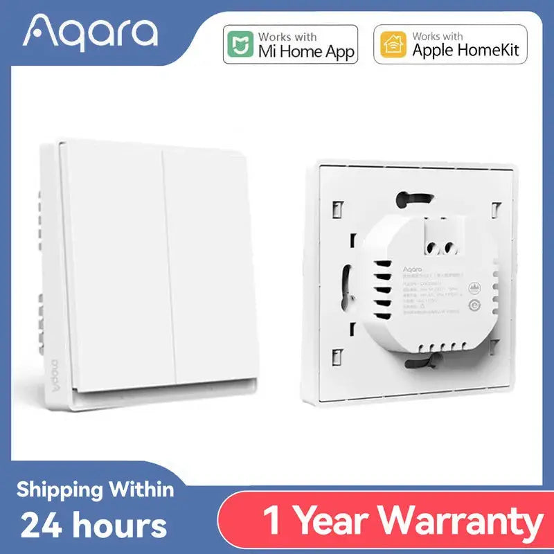 Aqara E1 Smart Wall Switch 2 Gang ZigBee 3.0 Without Neutral Wire by InterCyprus Trading Ltd