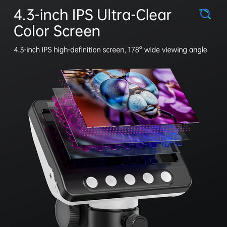 2MP Coin Microscope With 4.3 Inch IPS &ndash; 1000X Zoom View