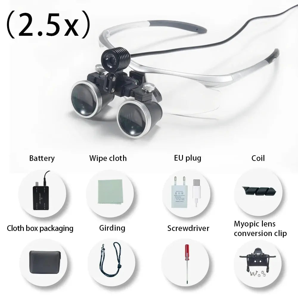 Dentistry Binocular Magnifier 2.5X 3.5X Ultra-lightweight Optical Loupes 320-420mm Magnifying Glass for Dental Surgery by InterCyprus Trading Ltd