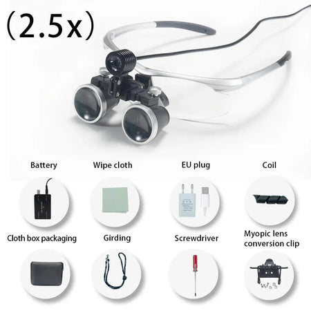 Dentistry Binocular Magnifier 2.5X 3.5X Ultra-lightweight Optical Loupes 320-420mm Magnifying Glass for Dental Surgery by InterCyprus Trading Ltd