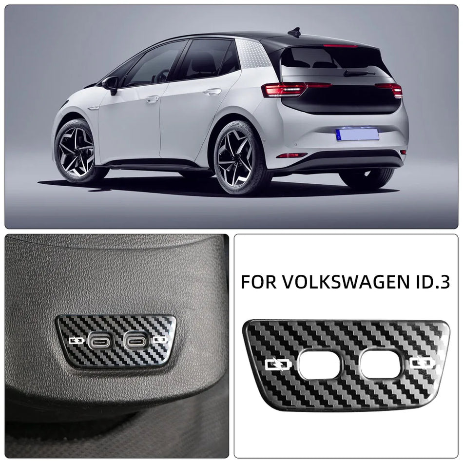 Copertura Pannello Porta USB Posteriore Volkswagen ID.3, Rifinitura Interna in Acciaio Inossidabile