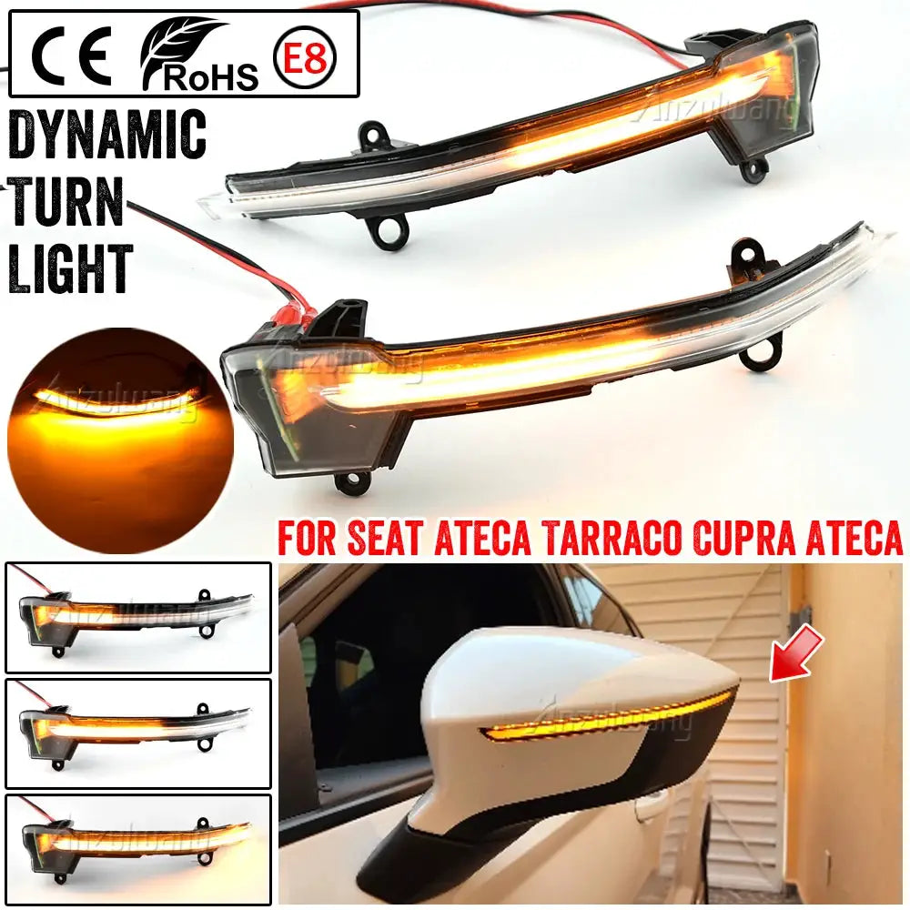 Dynamic LED Side Mirror Signal Lights For SEAT Ateca Tarraco by InterCyprus Trading Ltd