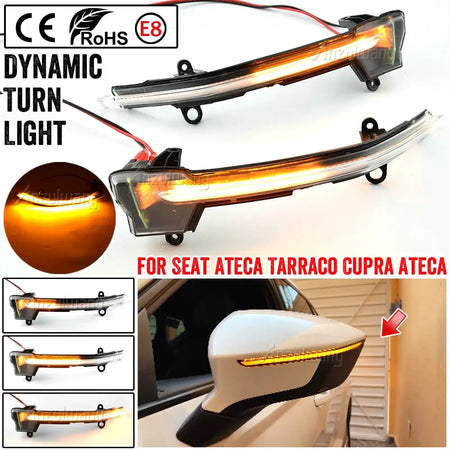Dynamic LED Side Mirror Signal Lights For SEAT Ateca Tarraco by InterCyprus Trading Ltd