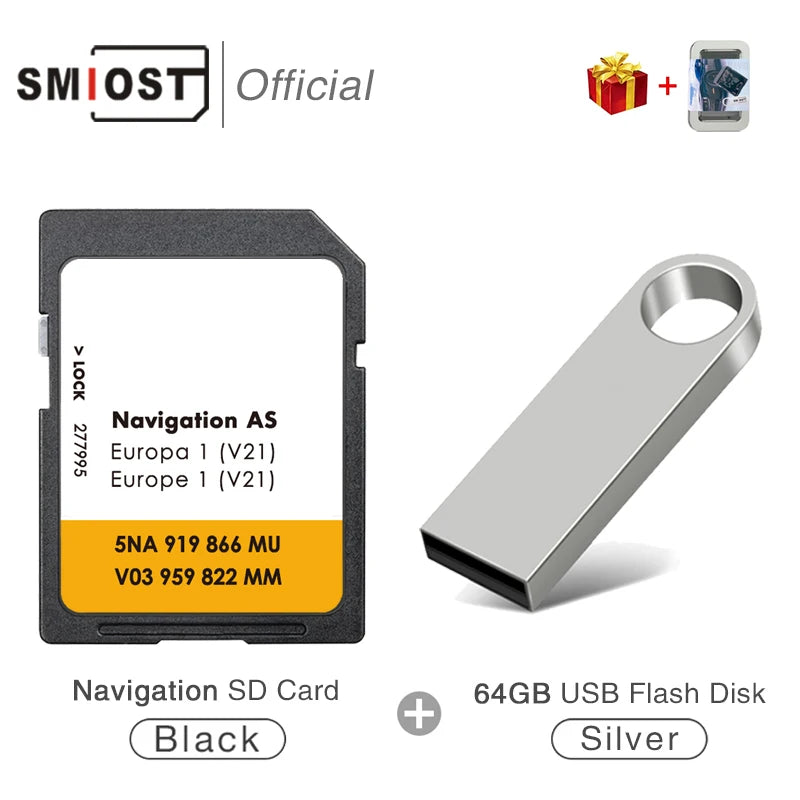 32GB SD Card For VW AS V21 MIB2 &ndash; High Speed 2025 GPS Maps CHINA / for VW AS with USB