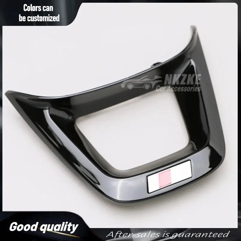Steering Wheel Bottom Logo Frame Suitable For Audi Q5L, Q7, Q8, Original Silver, Modified Black, Car Accessories by InterCyprus Trading Ltd