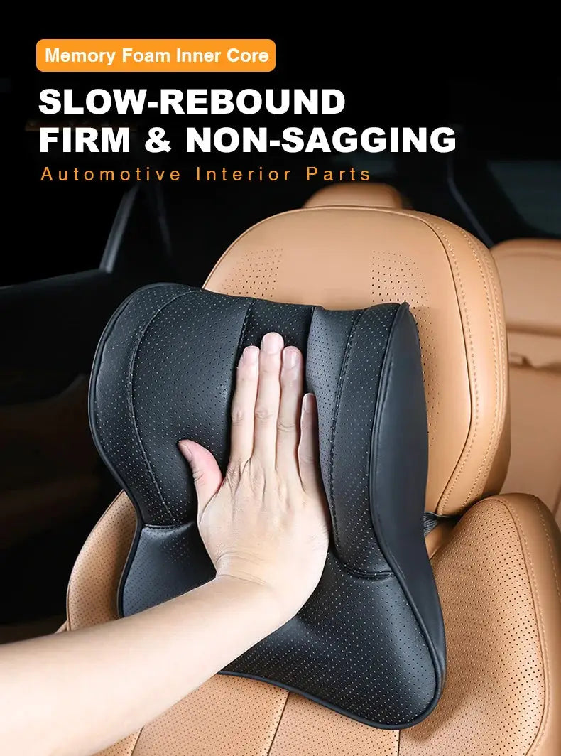 Vtear Universal Car Neck Support Pillow Memory Foam Headrest Cushion Slow Rebound PU Perforated Breathable Interior Accessories by InterCyprus Trading Ltd