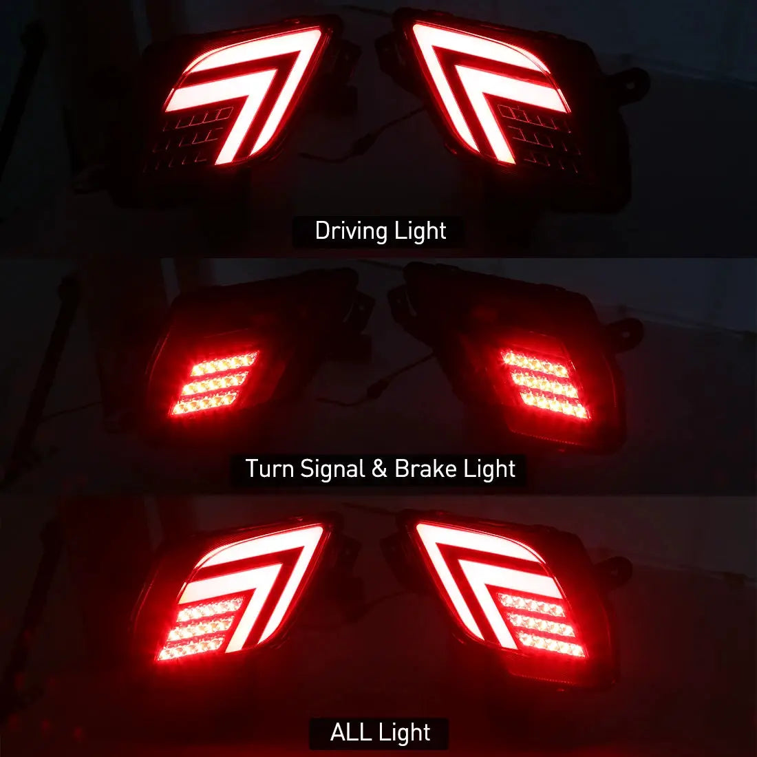 LED Rear Bumper Reflector Lights For Mazda CX5 CX-5 2013 2014 2015 2016 Driving Auto Brake Warning Dynamic Turn Signal Lamps 12V by InterCyprus Trading Ltd
