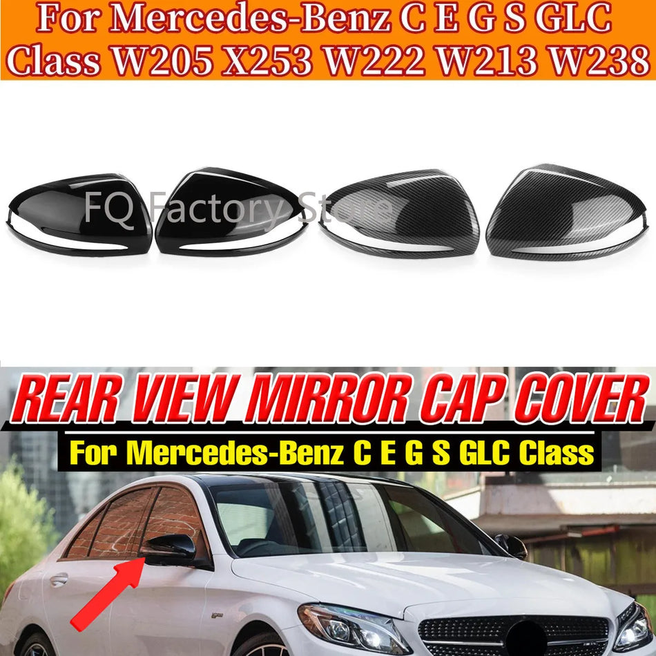 ABS Plastic Side Mirror Cover for Mercedes-Benz E GLC S C W205 W213 X253 W222 W238 LHD