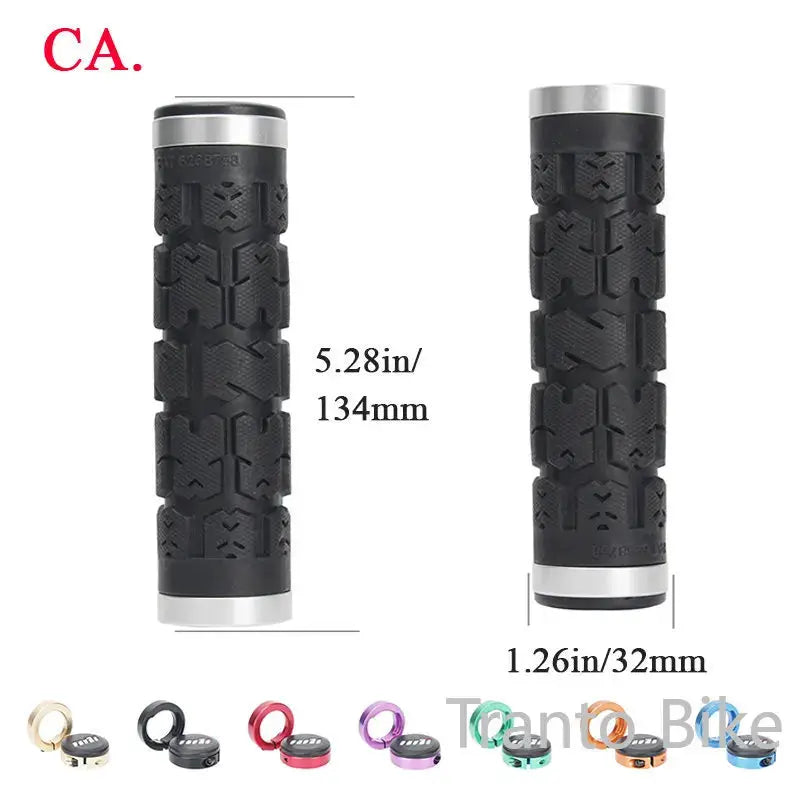 Lock-On Ergonomic Bike Grips with Double Lock Rings for MTB Aluminum Alloy