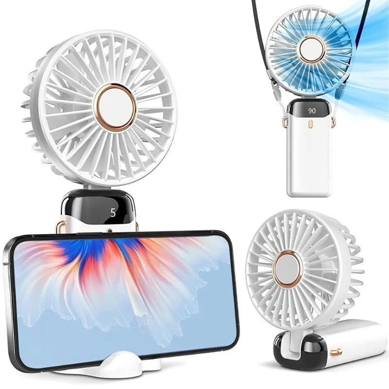Handheld Fan 3000mAh &ndash; LED Display and USB Rechargeable