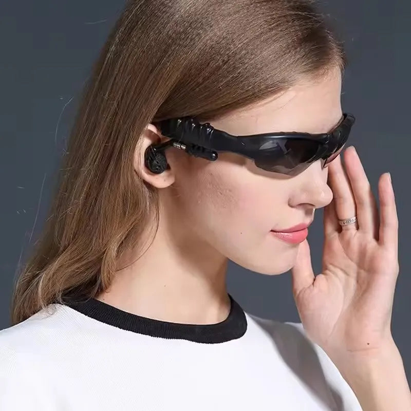 Bluetooth-Compatible Sunglasses with Wireless Earphones and Mic for Active Lifestyles