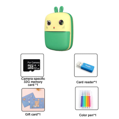 Kids Instant Print Digital Camera &ndash; Instant Photo Prints Yellow-without Bag