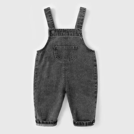 MILANCEL Unisex Denim Overalls for Toddlers black / 4T / CHINA