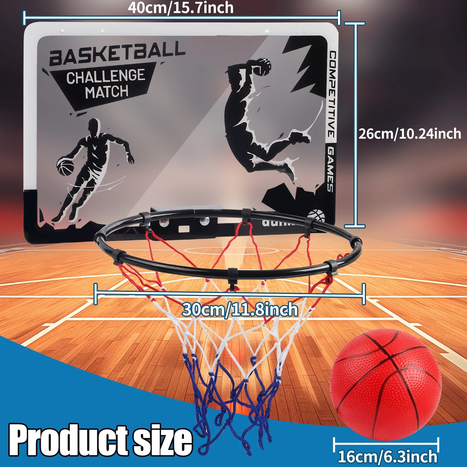 Metal Basketball Rim Mini Hoop Indoor Backboard &ndash; Safe Play