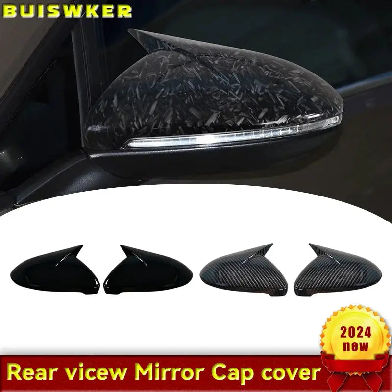 Black Side Mirror cover Caps Replacement For VW Golf 7 MK7 MK7.5 GTI R GTE GTD 2014-2019 by InterCyprus Trading Ltd