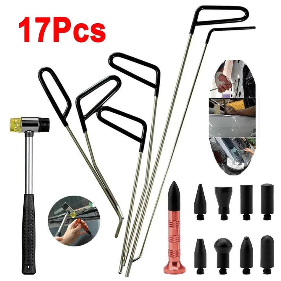 Paintless Dent Repair Kit - Stainless Steel Car Hook Rods &amp; Tools