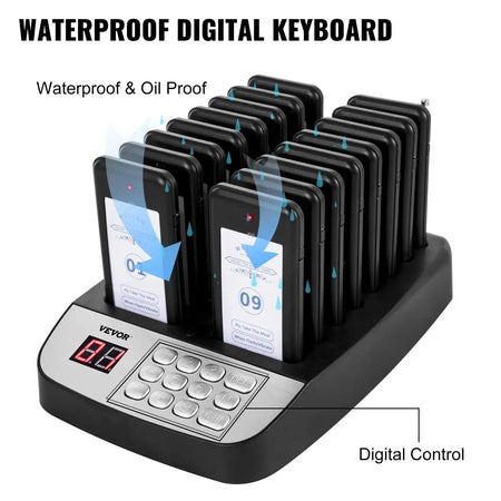 Wireless Restaurant Buzzer Paging System 16 Pagers Kit
