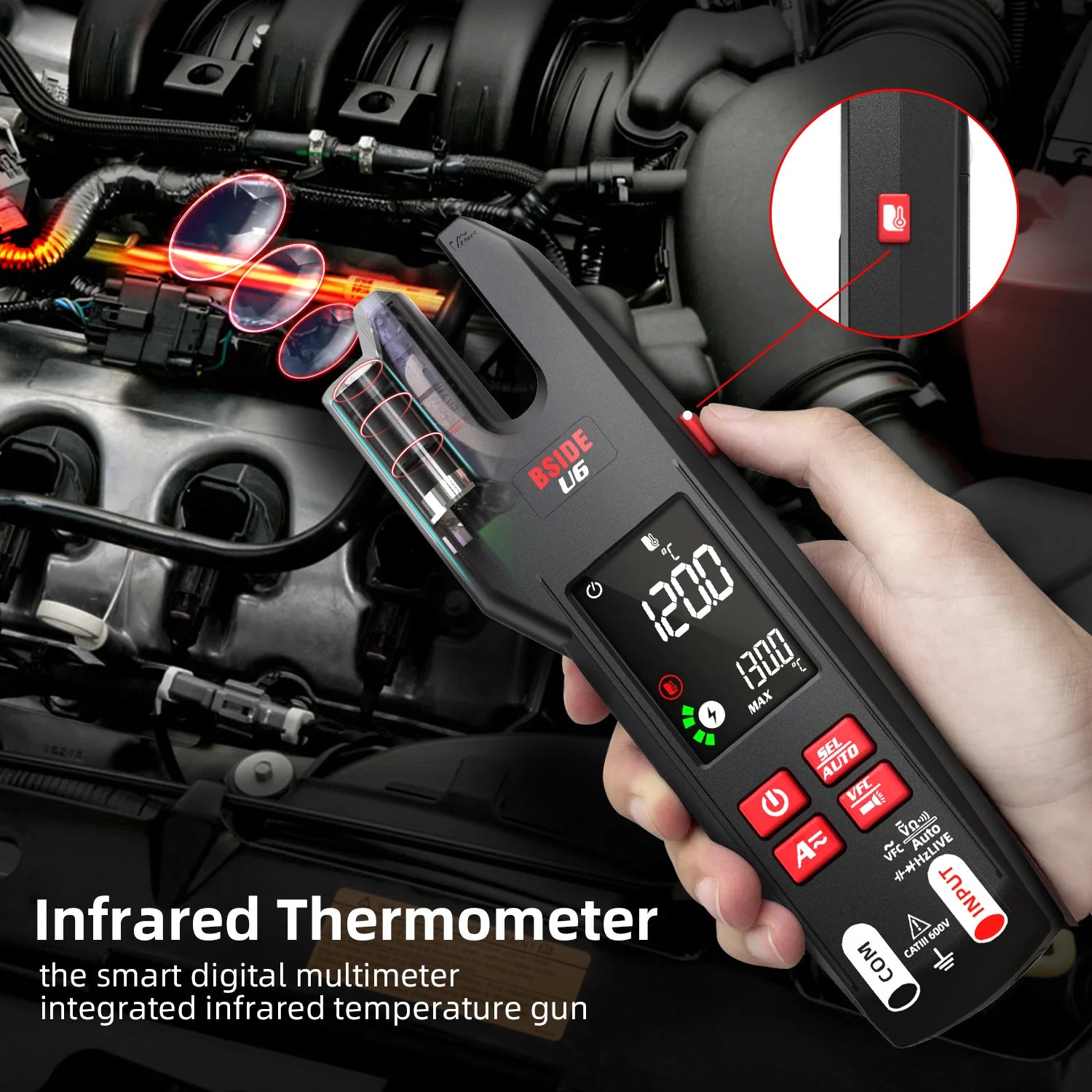 BSIDE u6 &ndash; Clamp Meter With Smart Mode IR Thermometer