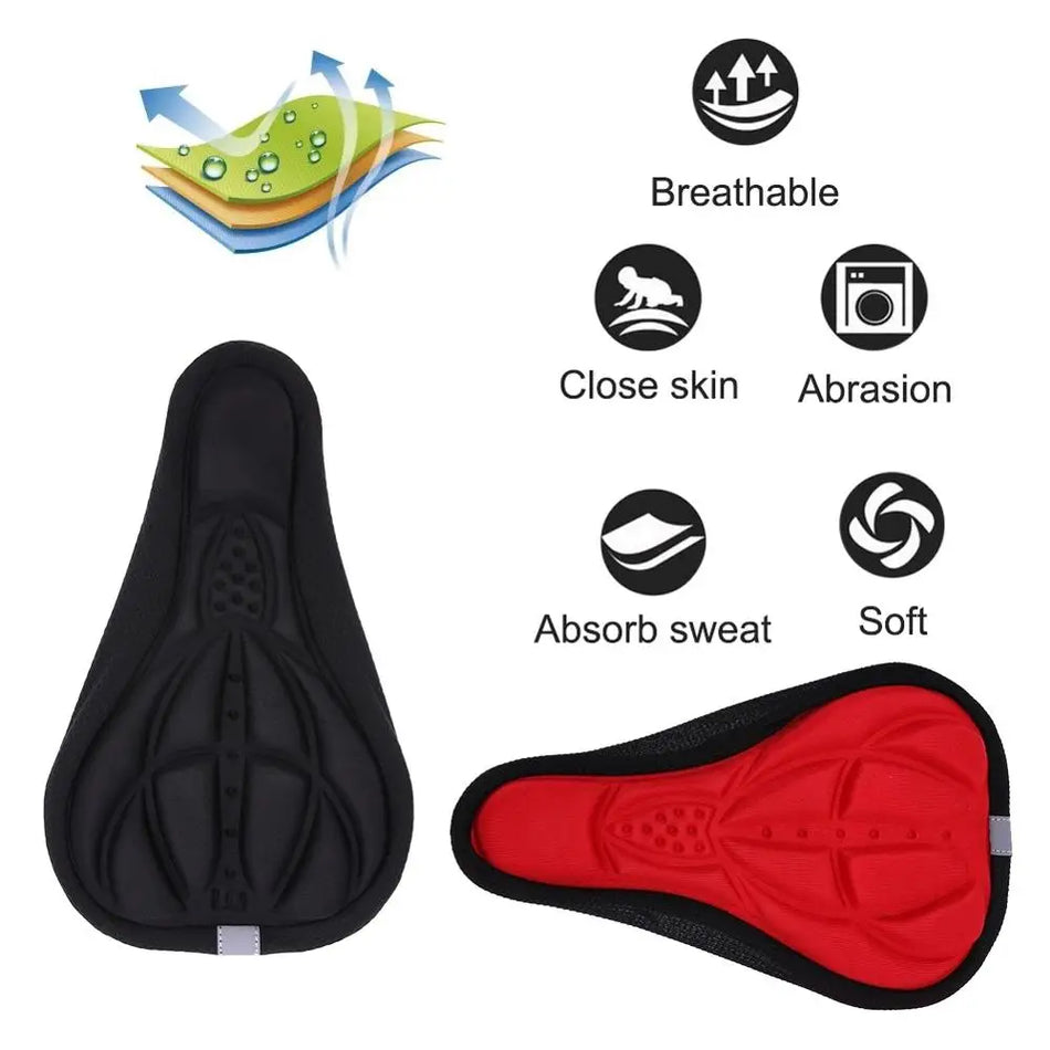 3D Soft Bicycle Saddle Cover with Thick Sponge Pad for MTB Mountain Bike