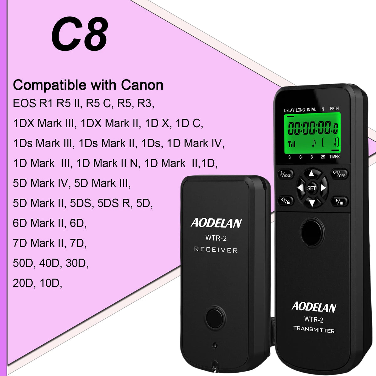 Wireless Camera Timer Remote for DSLR - AODELAN WTR-2 C8 / China