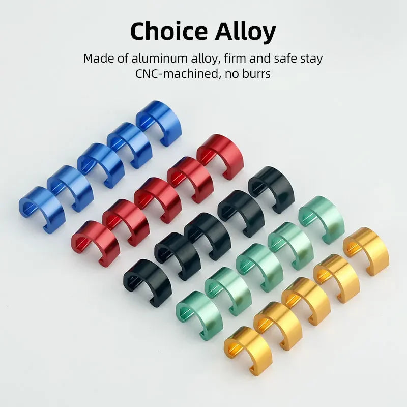 Road MTB Bicycle Cable Clamps &ndash; Durable Aluminum Alloy with Adhesive Base