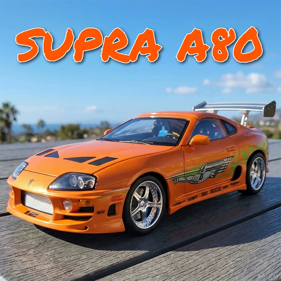 Diecast zlitinski avto z volanom na sprednjih kolesih za Toyota Supra A80