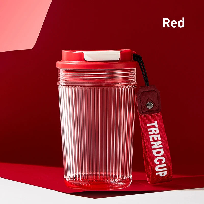 High Borosilicate Glass Portable Water Cup &ndash; Heat Resistant red / CHINA / 0.4L