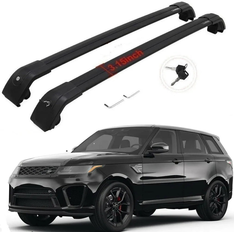 Поперечные рейлинги на крышу Range Rover Sport из алюминия, черные, прочные и легкие в установке, съемный багажник