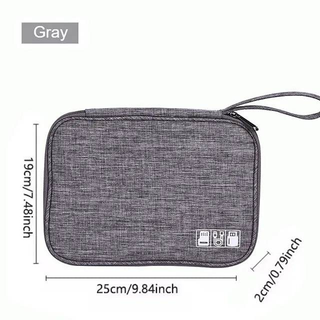 Waterproof USB Cable Organizer &ndash; Travel Ready Slim Design A grey