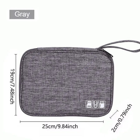 Waterproof USB Cable Organizer &ndash; Travel Ready Slim Design A grey
