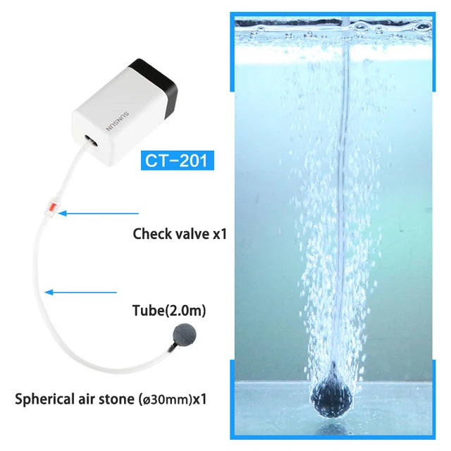 SUNSUN CT Series Aquarium Aerator Ultra Silent &ndash; Low Noise CT-201 A SET