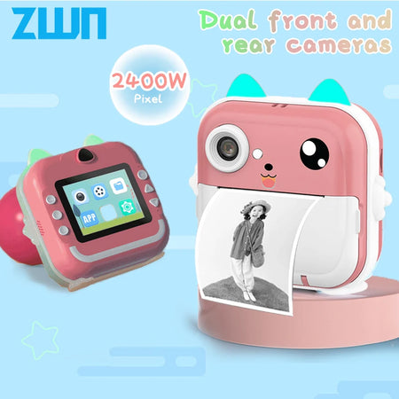 ZWN 1080P HD Instant Print Digital Camera for Kids with 32G Memory Card